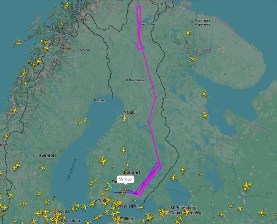 Самолёт-разведчик Gulfstream IV, принадлежащий ВВС Швеции, вновь летает вдоль нашей границы