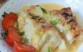 Запечённый морской язык с сыром