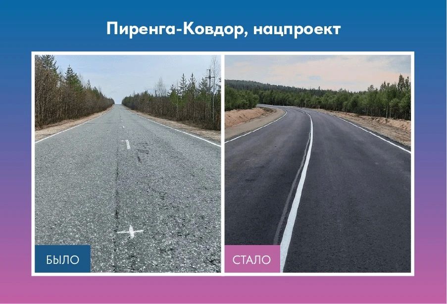 Регион меняется к лучшему. Благодаря нацпроекту «Инфраструктура для жизни» в Мурманской области ежегодно обновляются десятки километров трасс, повышается безопасность и комфорт для водителей и пешеходов