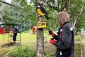 Коллектив оленегорской колонии помог социальному учреждению в благоустройстве детской площадки