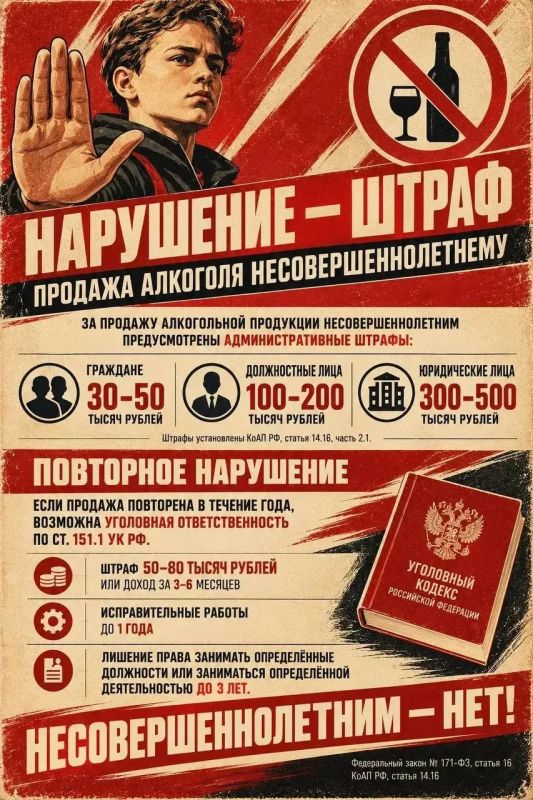 Продажа алкоголя несовершеннолетним - на особом контроле! Продажа алкоголя несовершеннолетним - на особом контроле!