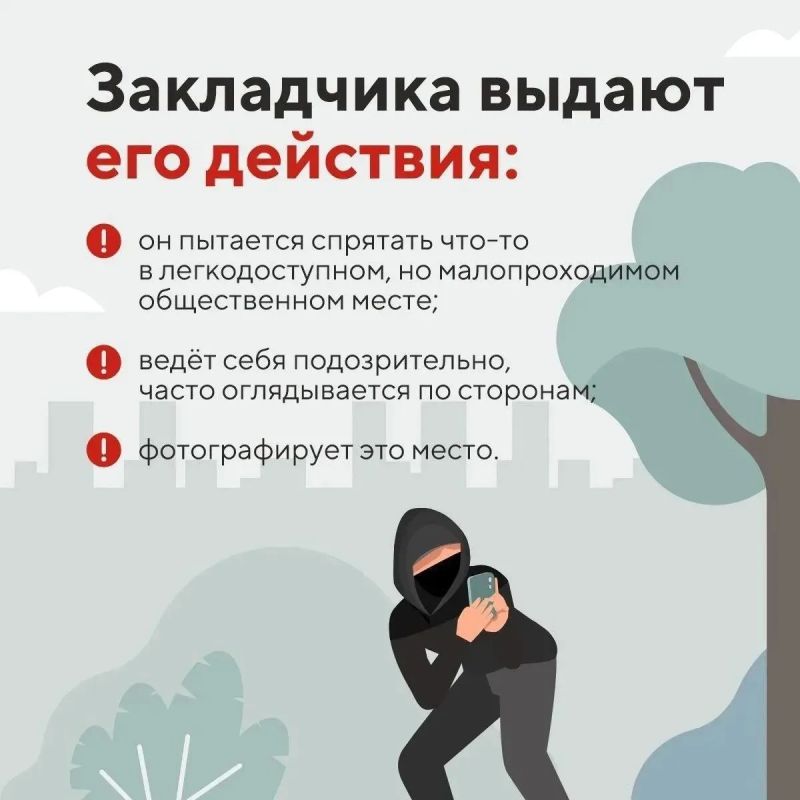 Заметили, как незнакомец что-то прячет в кустах? Не исключено, что это закладчик! Заметили, как незнакомец что-то прячет в кустах? Не исключено, что это закладчик!